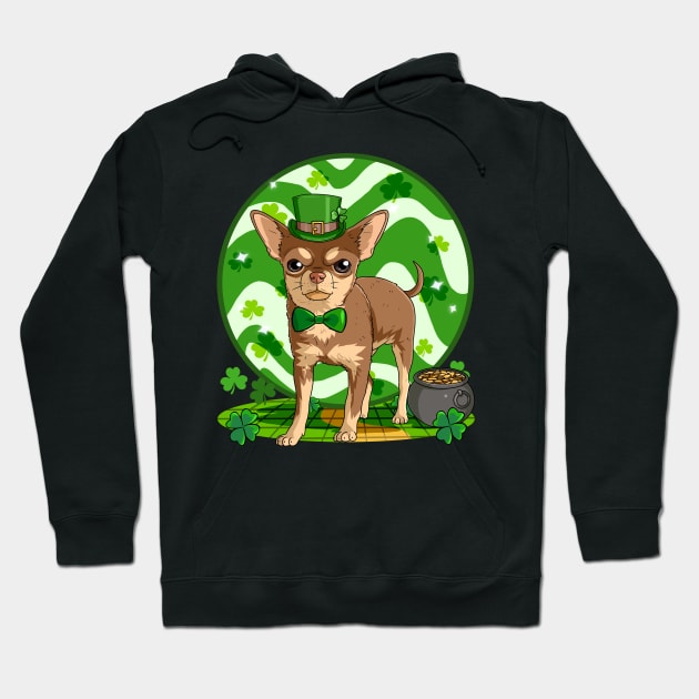 Chihuahua Dog St Patricks Day Leprechaun Hoodie by Noseking